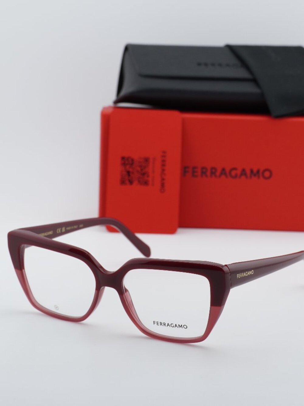 Salvatore Ferragamo SF2971 601 Cat Eye Eyeglasses 53mm – Red